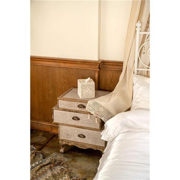 Tissue Box Cover Boho Decor Square Paper Tissue Holder Buckle Macrame Napkin - Picture 4 of 6